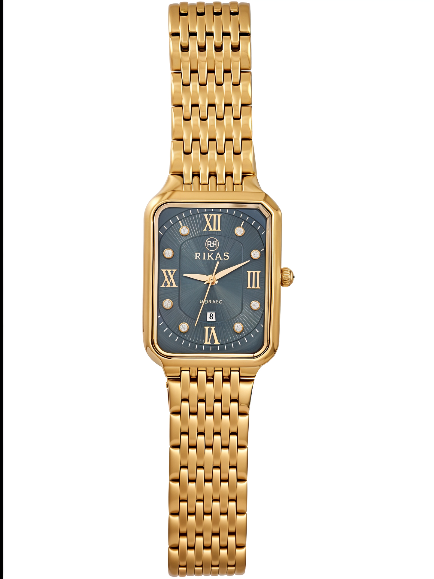 Opulent Gold Black Rectangle Dial Chain Watch For Men