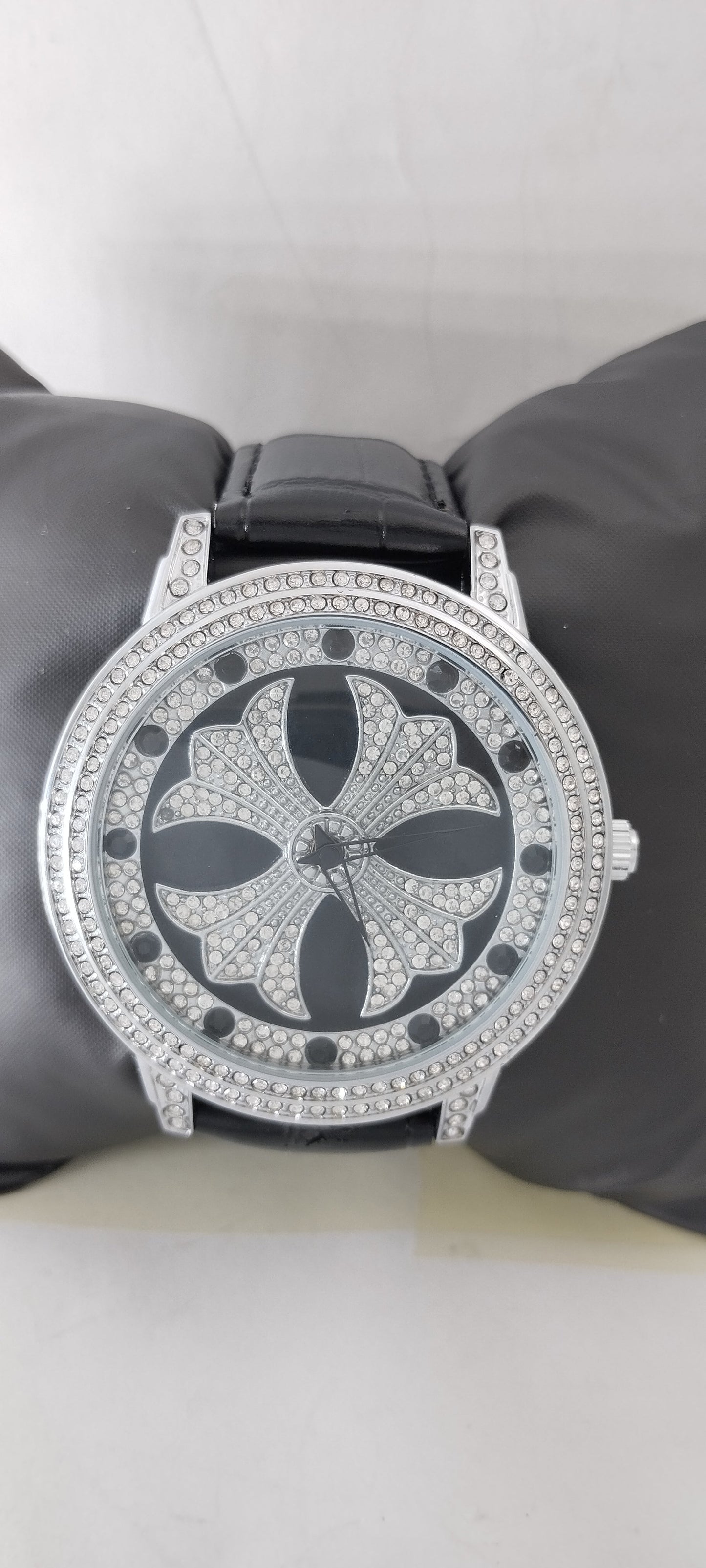 Iced Out Tetra Spinner Strap Watch For Men