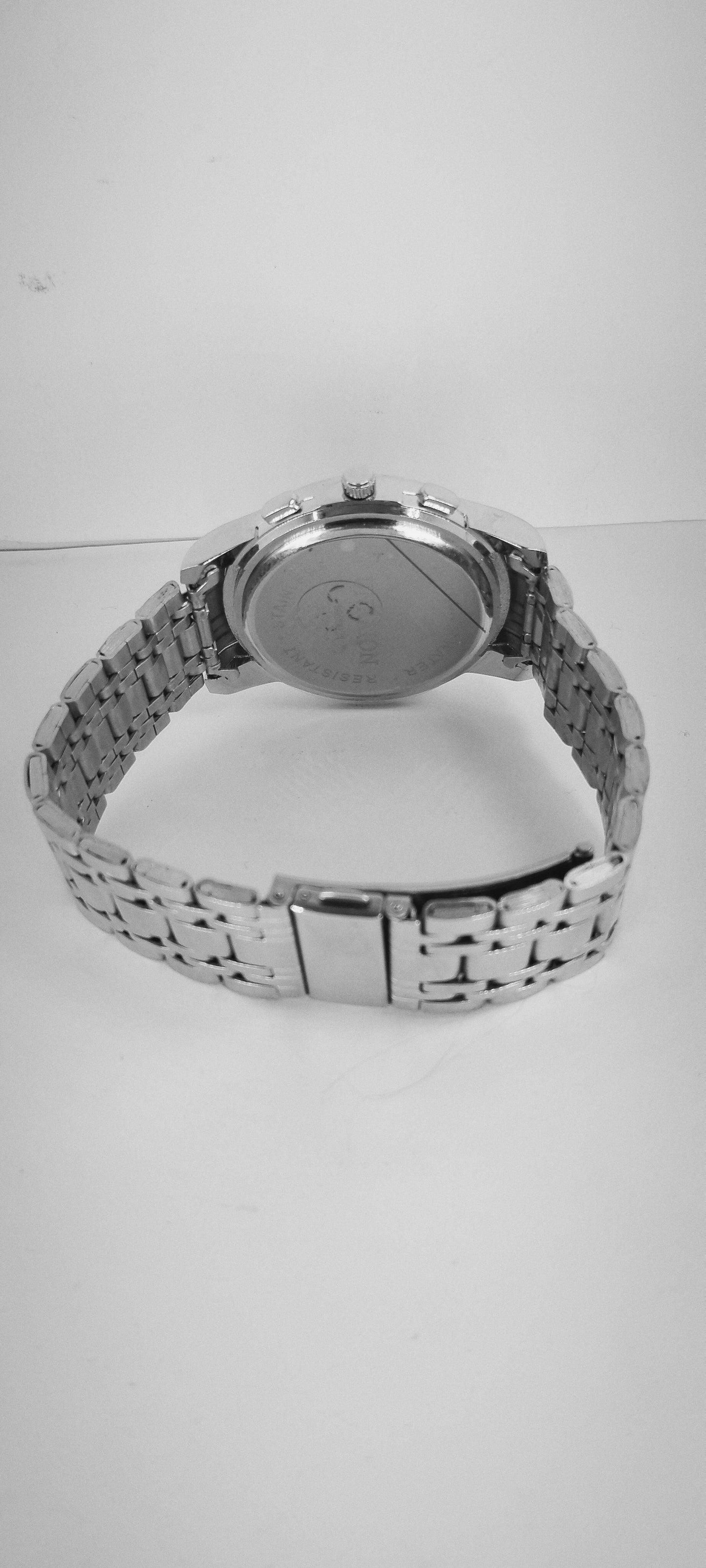 Sterling Silver Semi-Skeleton Chain Watch For Men