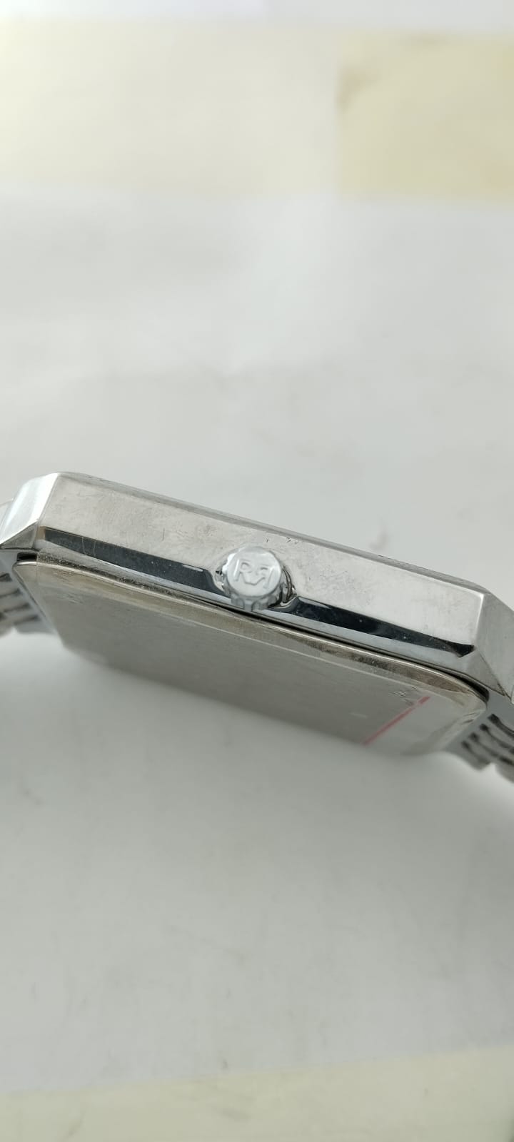 Sterling Silver Black Rectangle Dial Chain Watch For Men