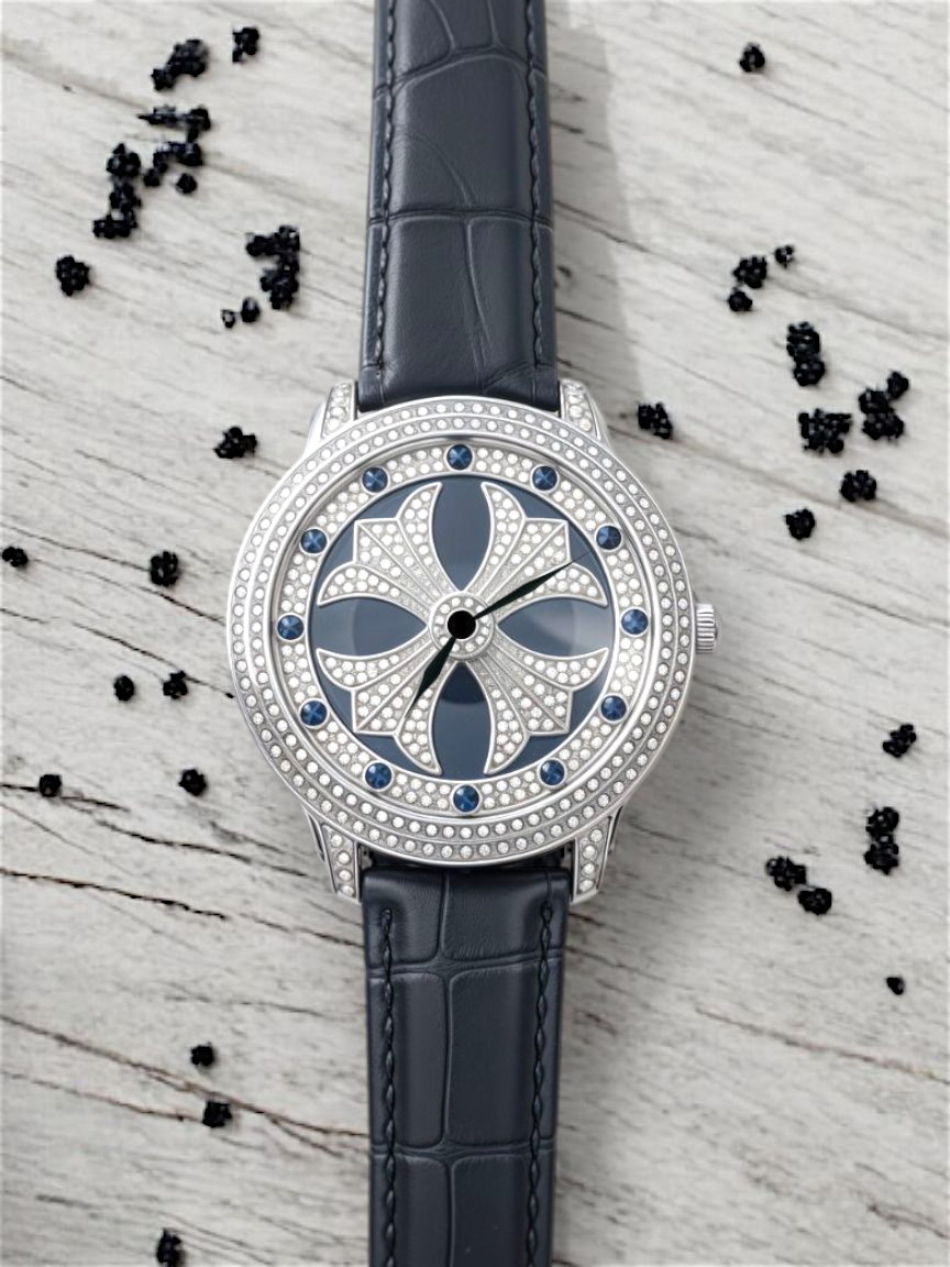 Iced Out Tetra Spinner Strap Watch For Men