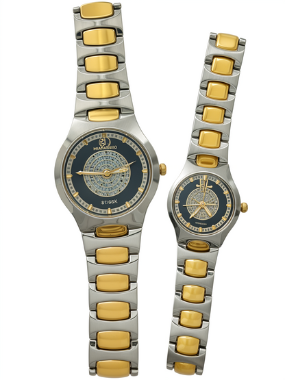 Gold & Silver Pair Watch For Two