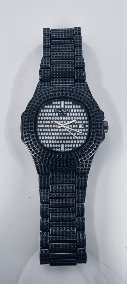 Iced Out Black Diamonds PP Automatic Watch For Men