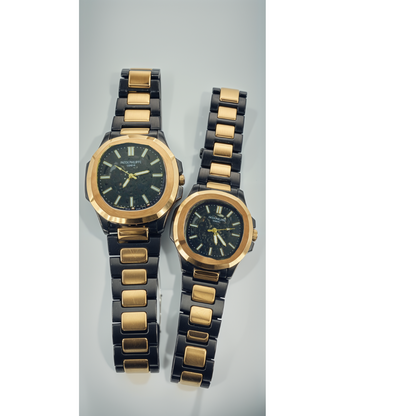 Gold & Black PP Pair Watch For Two