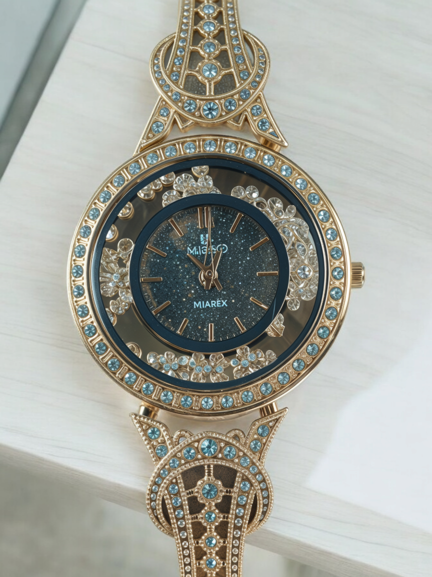 Royal Rose Gold Diamond Watch For Women