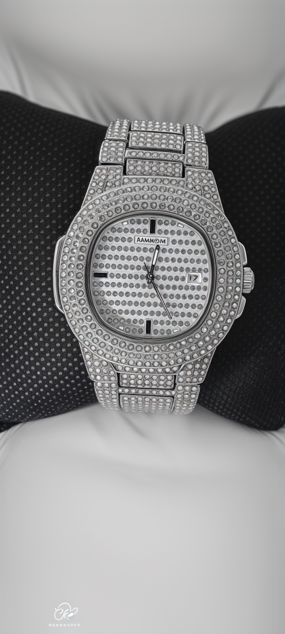 Iced Out Silver Diamonds PP Automatic Watch For Men