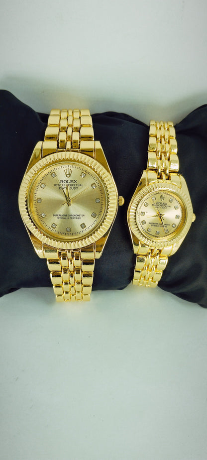 Gold R-Branded Pair Watch For Two