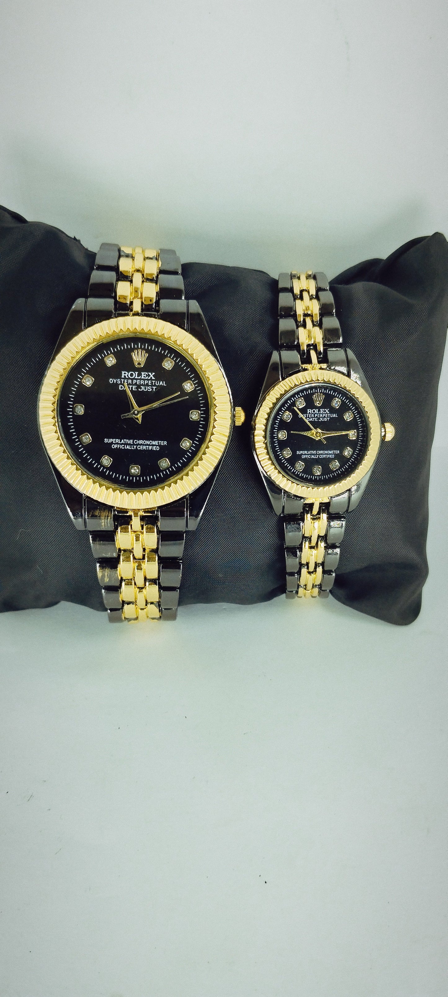 Gold & Black R-Branded Pair Watch For Two