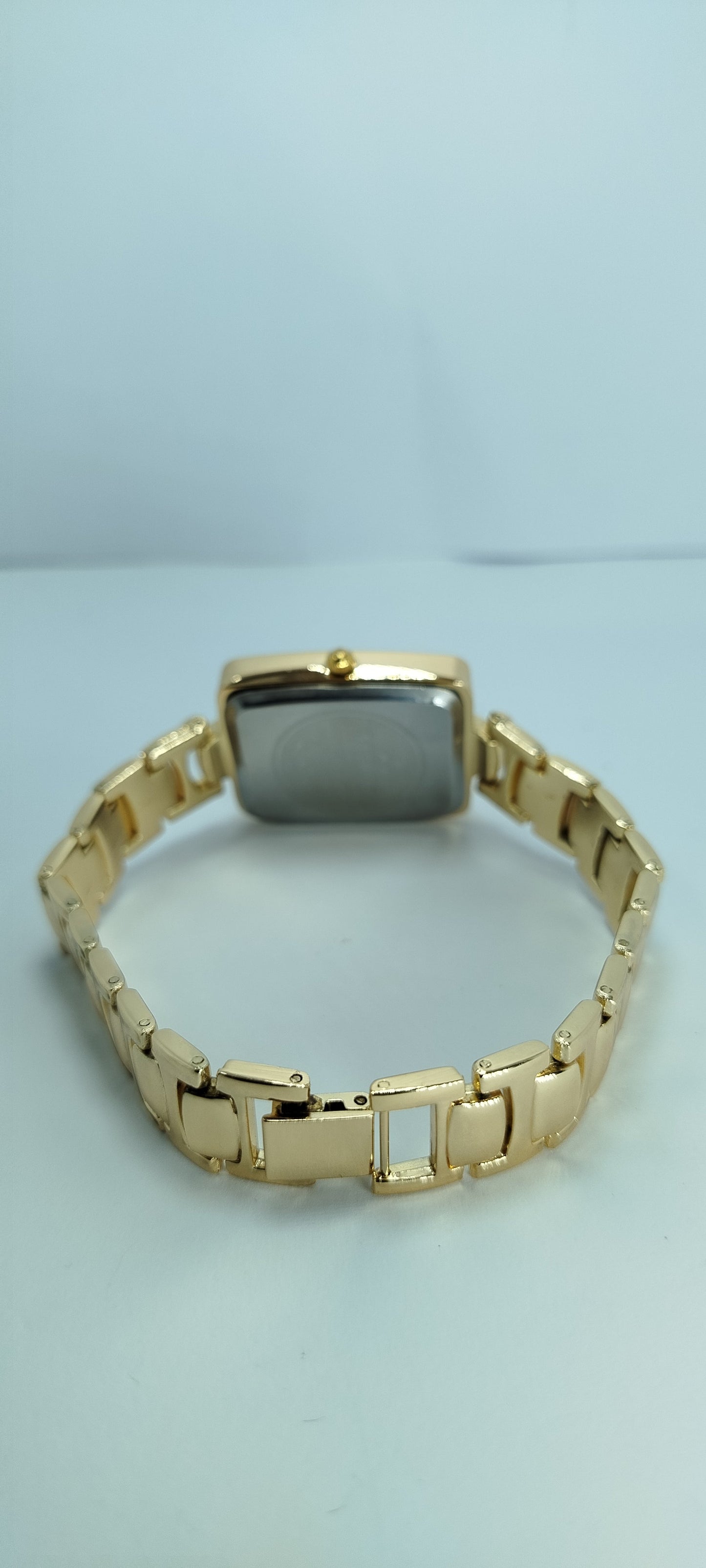 Glamorous Gold Diamond-Embellished Square Dial Watch For Women