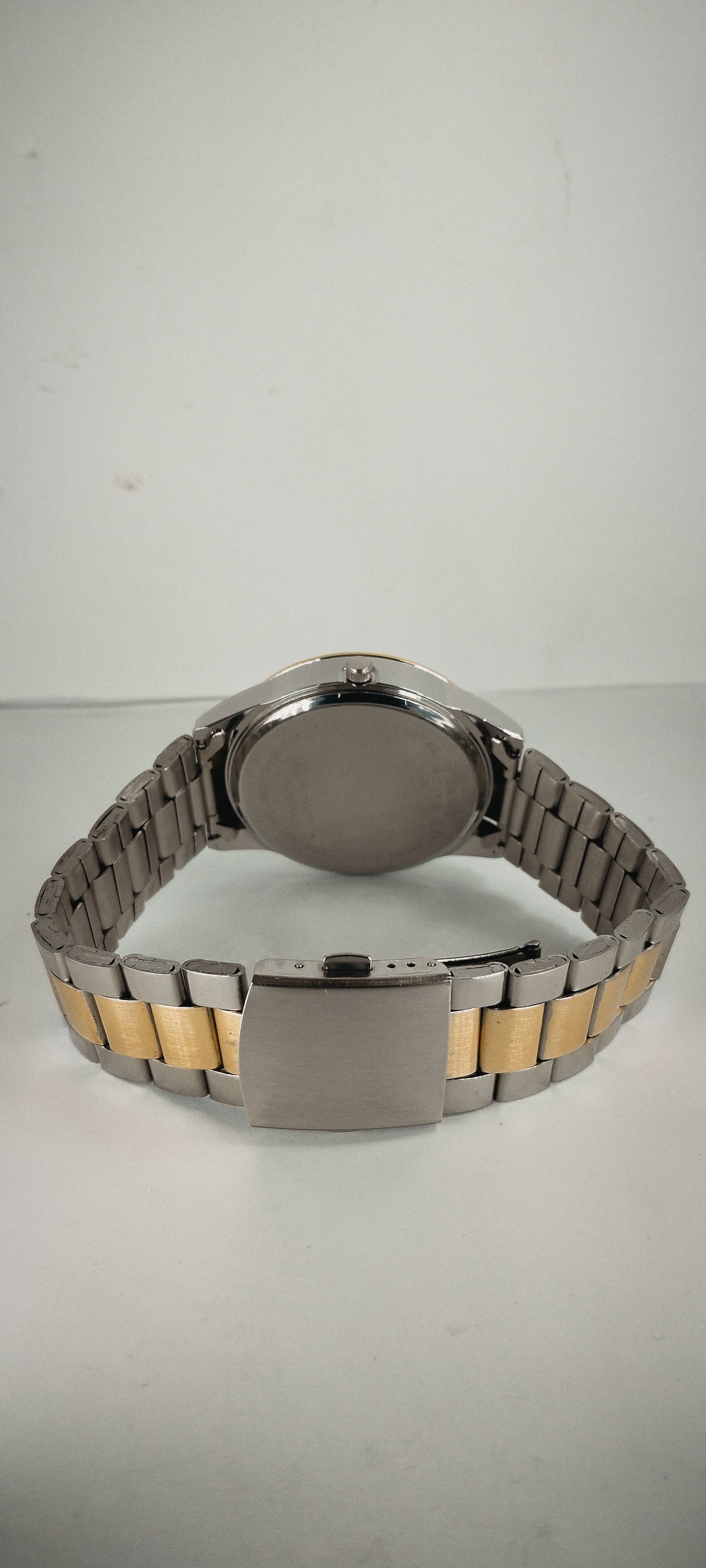 Gold & Silver Gold Dial T-Branded Chain Watch For Men