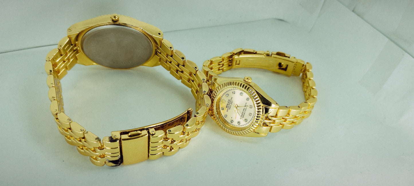 Gold R-Branded Pair Watch For Two