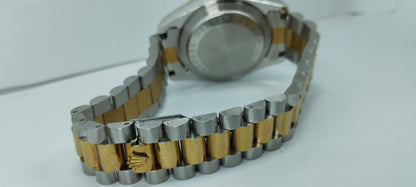 Gold & Silver Blue Dial R-Branded Chain Watch For Men