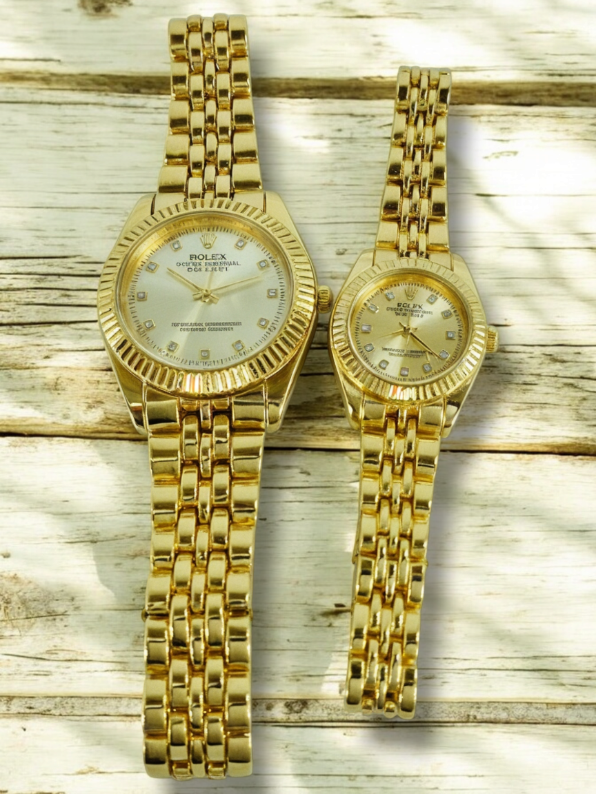 Gold R-Branded Pair Watch For Two