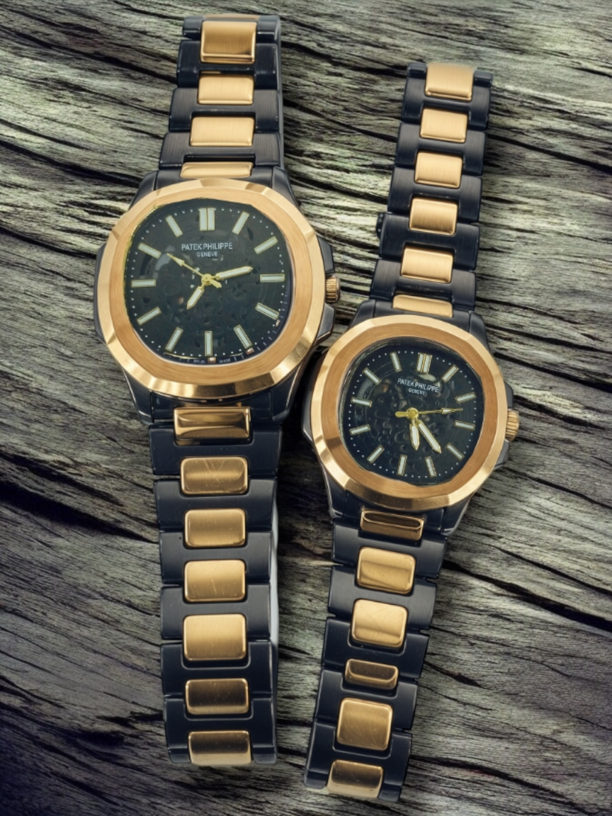 Gold & Black PP Pair Watch For Two